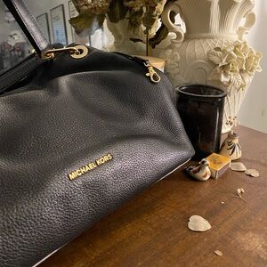 Michael Kors Black Leather Shoulder Bag